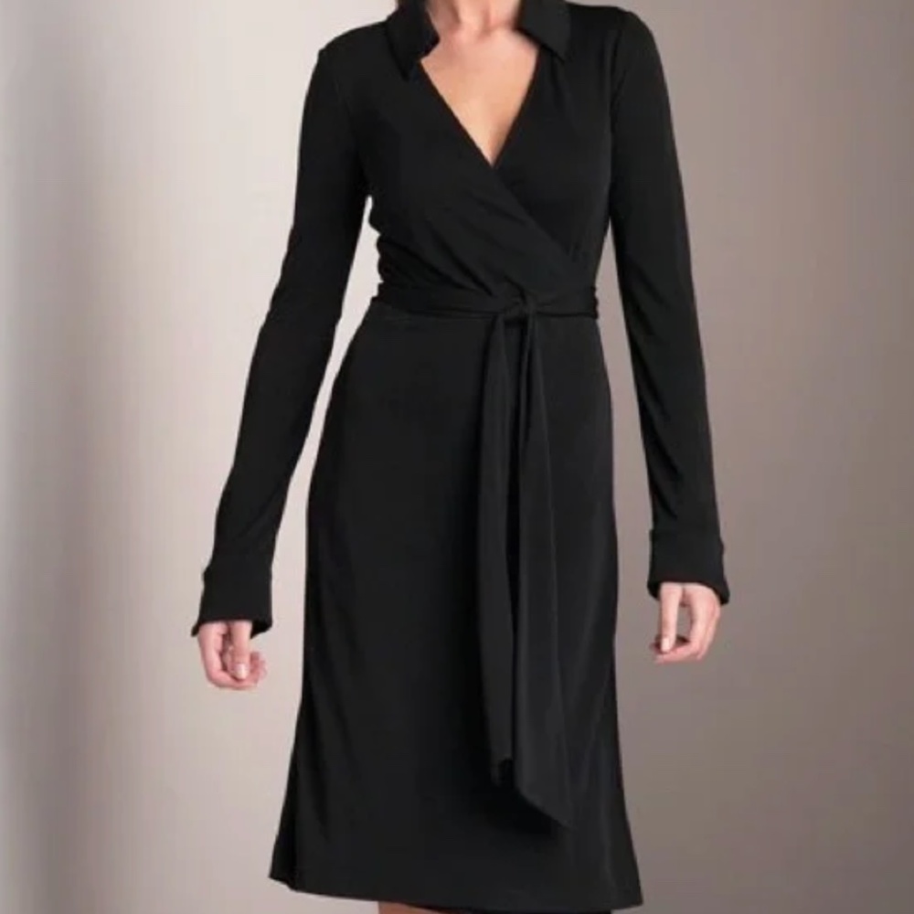 NWT Diane Von Furstenberg New Jeanne style Wrap Dress, Black Size 8